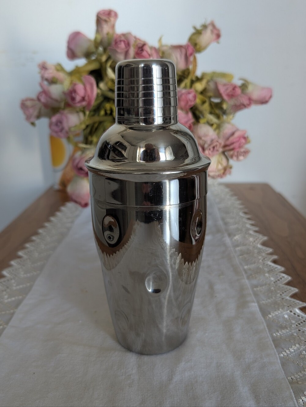 Stainless Steel Golf Ball Dimple Cocktail Shaker Three Piece Barware Mixer